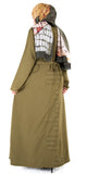 Isha pleat-neck belted abaya (Light Olive) - Muhmin1