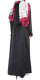 Isha pleat-neck belted abaya (Black) - Muhmin1
