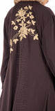 Madiha Floral Embroidered Kimono (Brown) - Muhmin1