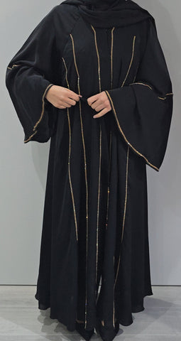 IMAAN BLACK EMBELLISHED ABAYA