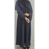 Embellished closed abaya BLUE (with scarf and belt)