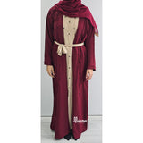 Dina Embellished Contrast Maroon (with scarf and belt)