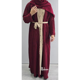 Dina Embellished Contrast Maroon (with scarf and belt)