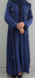 REEM HAND EMBELLISHED ABAYA BLUE