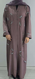 REEM HAND EMBELLISHED ABAYA PINK (with scarf and belt)