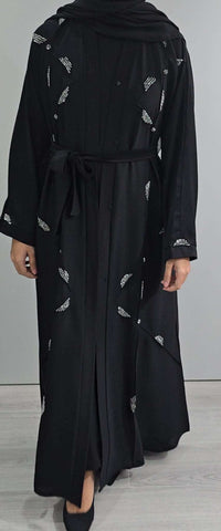 REEM HAND EMBELLISHED ABAYA BLACK