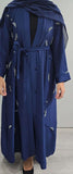 REEM HAND EMBELLISHED ABAYA BLUE