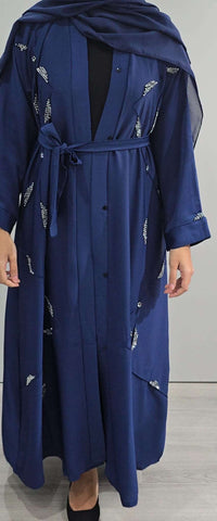 REEM HAND EMBELLISHED ABAYA BLUE