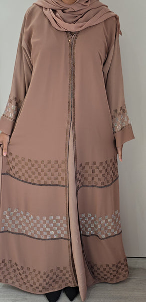 ZAHRA 2 LAYER EMBELLISHMENT BROWN