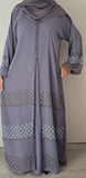 ZAHRA EMBELLISHMENT 2 LAYER ABAYA LILAC