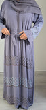 ZAHRA EMBELLISHMENT 2 LAYER ABAYA LILAC