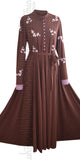 Maira Blossom Embroidered abaya (Brown) - Muhmin1