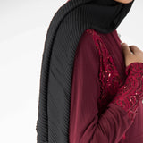 Pleated Hijab (Black) - Muhmin1