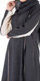 Amira Contrast Abaya (Black) - Muhmin1