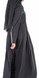 Amira Contrast Abaya (Black) - Muhmin1