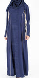 Amira Contrast Abaya (Blue) - Muhmin1