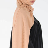 Pleated Hijab (Camel) - Muhmin1
