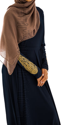 Imani Embroidered Dress (Navy) - Muhmin1