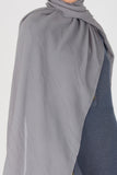 Pleated Hijab (Grey) - Muhmin1