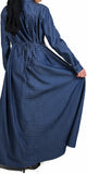 Salena Denim Abaya Dress (Blue) - Muhmin1