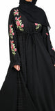 Yasmin Rose Embroidered Abaya/Kimono (Black) - Muhmin1
